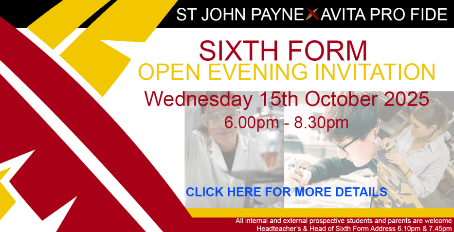 Sixth Form Open Evening 2025 update